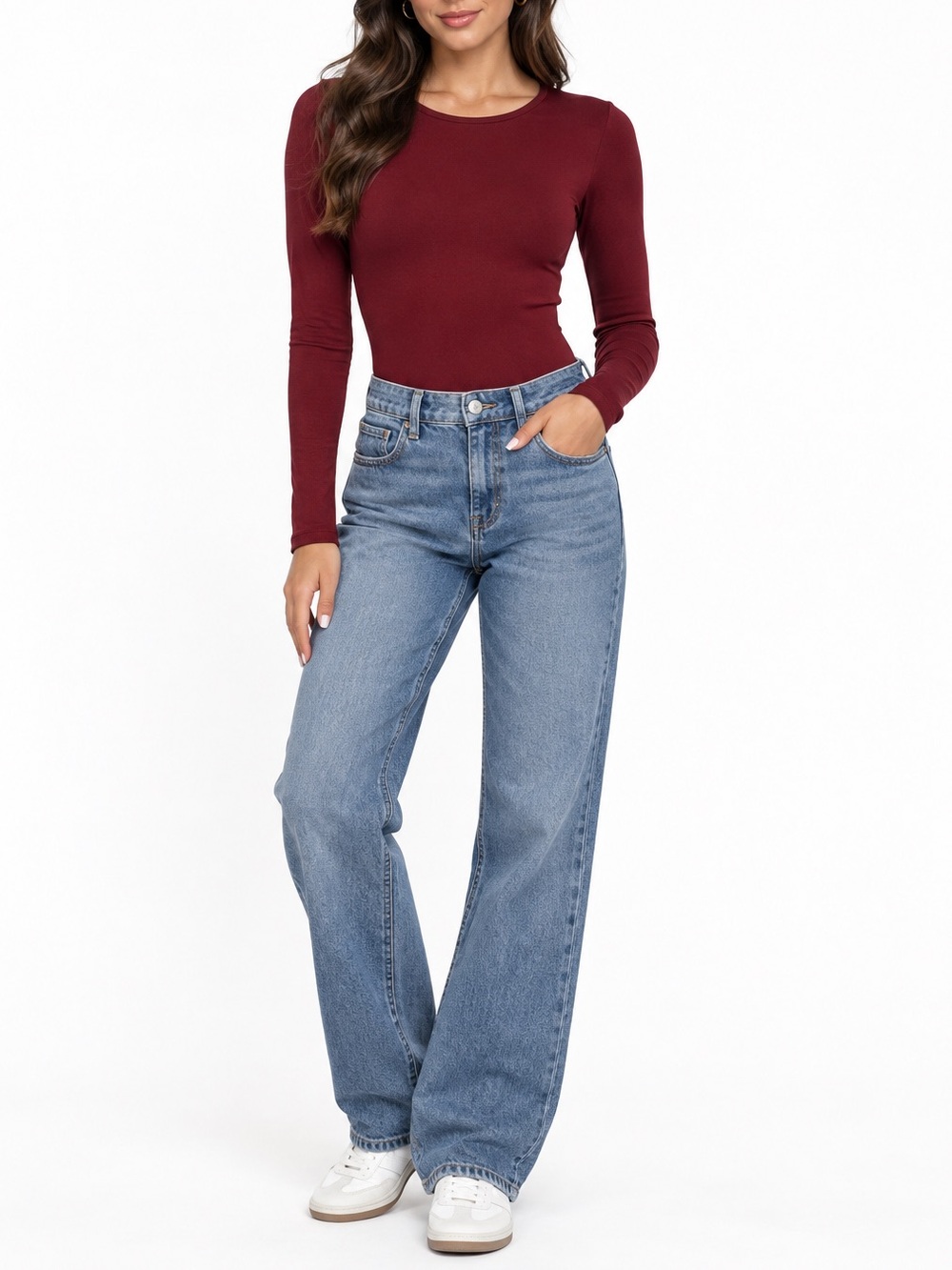 Express Burgundy Bodysuit - Size Medium NWOT
